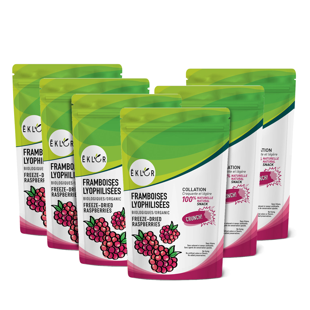FRAMBOISES LYOPHILISÉES BIOLOGIQUES  – Ensemble économique (6)