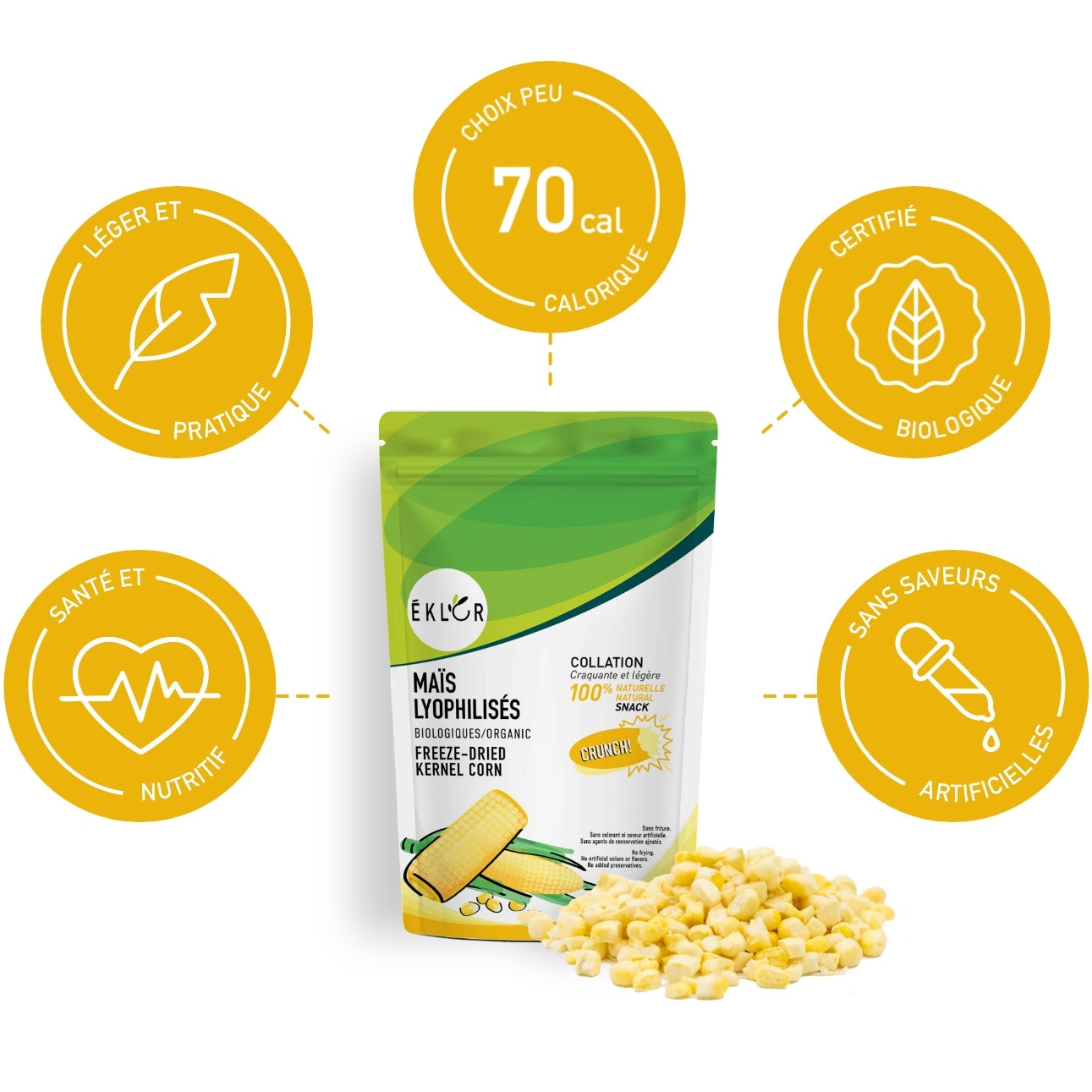 ORGANIC FREEZE-DRIED CORN KERNELS 15g