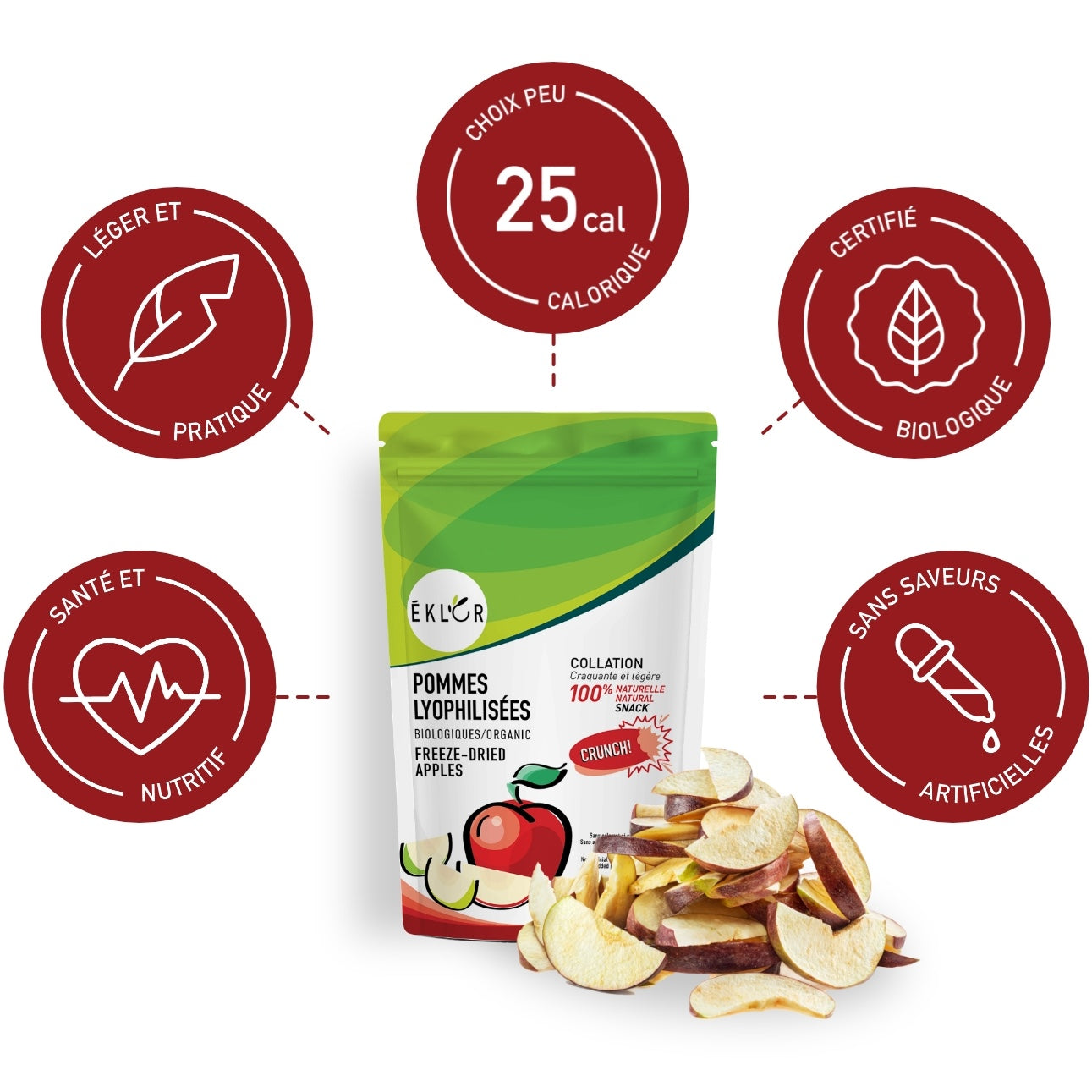 ORGANIC FREEZE-DRIED APPLES 7g