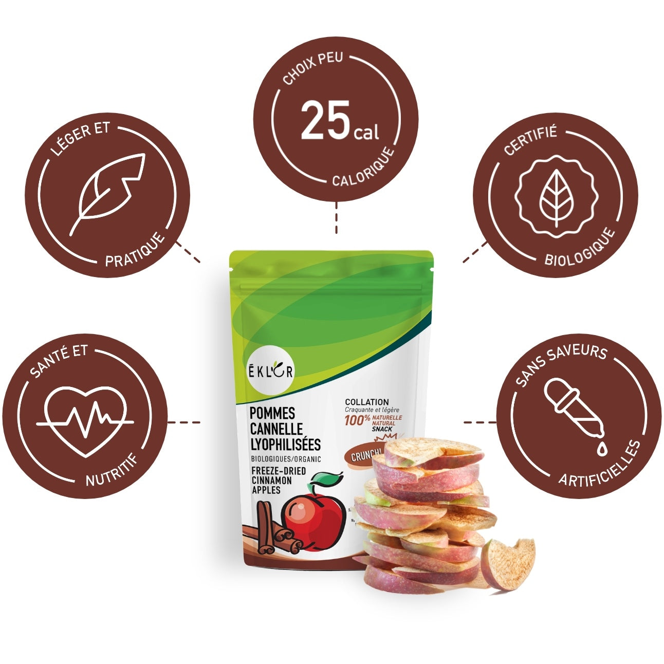 POMMES CANNELLE BIOLOGIQUES LYOPHILISÉES 7g